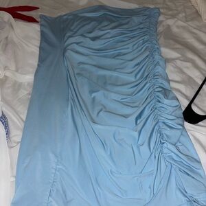 SHEIN Blue Strapless Bodycon Mini Dress